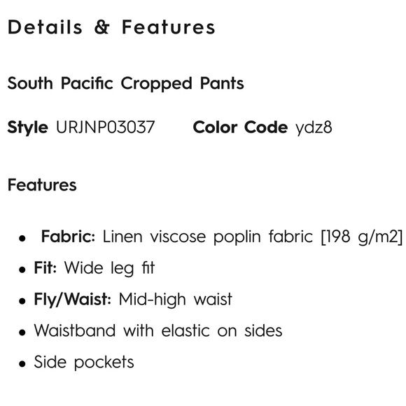 NWT Roxy South Pacific Cropped Pants - Picture 10 of 11